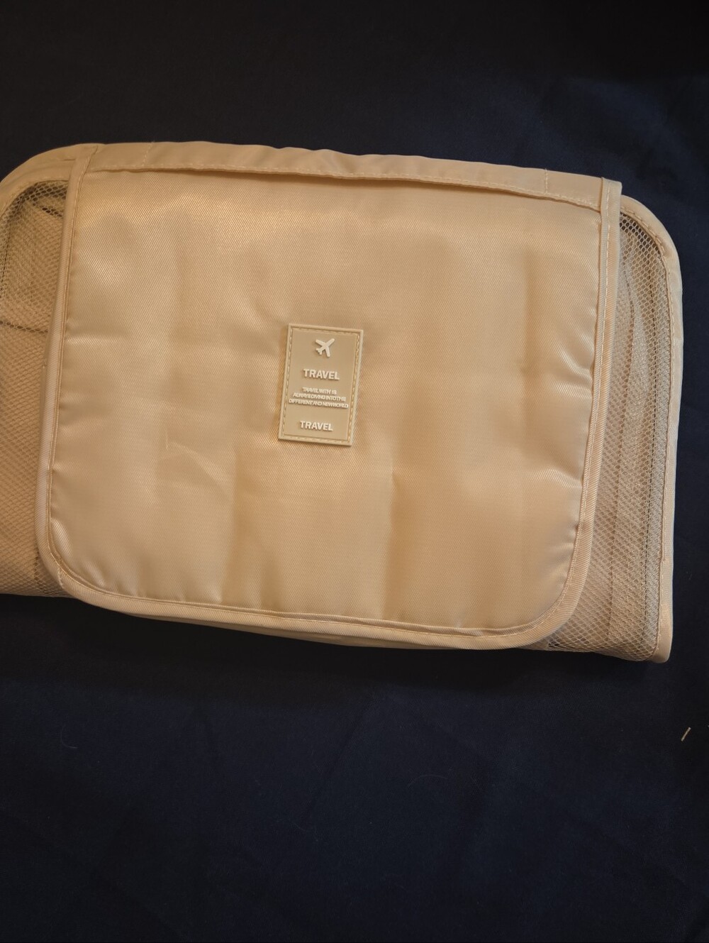 Travel Hanging Toiletry Bag Organizer – Beige/Cream